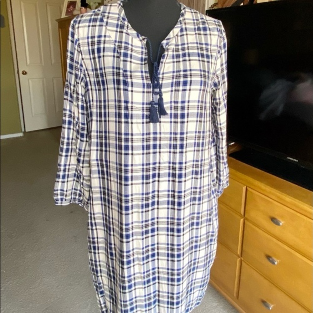 Madewell Plaid Artiste Tunic Shift Dress